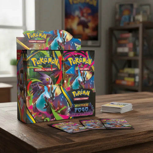 Pokémon Box 36 Booster Fogo Fantasmagórico Mega Charizard Pokemon Português