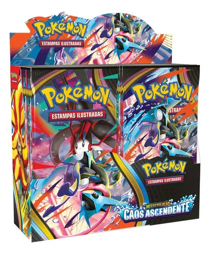 Box Display 216 Cartas Pokémon Me04 Caos Ascendente Copag Português