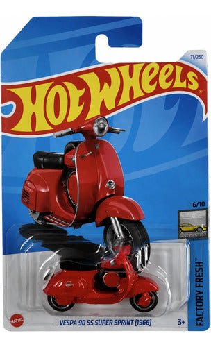 Hot Wheels 2024 - Moto Vespa 90 Ss Super Sprint 1966 Vermelho
