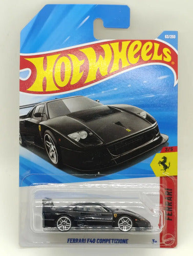 Ferrari F40 Competizione 1/64 Em Miniatura Preta Hot Wheels Preto